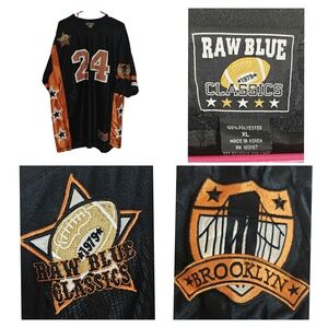 Raw Blue Men's Black and Orange Jersey